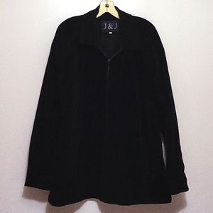 Black corduroy zippered jacket